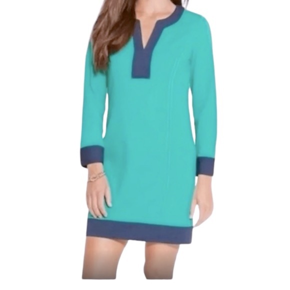 Vineyard Vines Color Block Dress Green - Picture 1 of 5